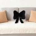 thumbnail image 4 of Cojín decorativo de peluche con lazo, moderno cojín para sofá, asiento suave, decoración del hogar, 41 cm Negro, 4 of 9