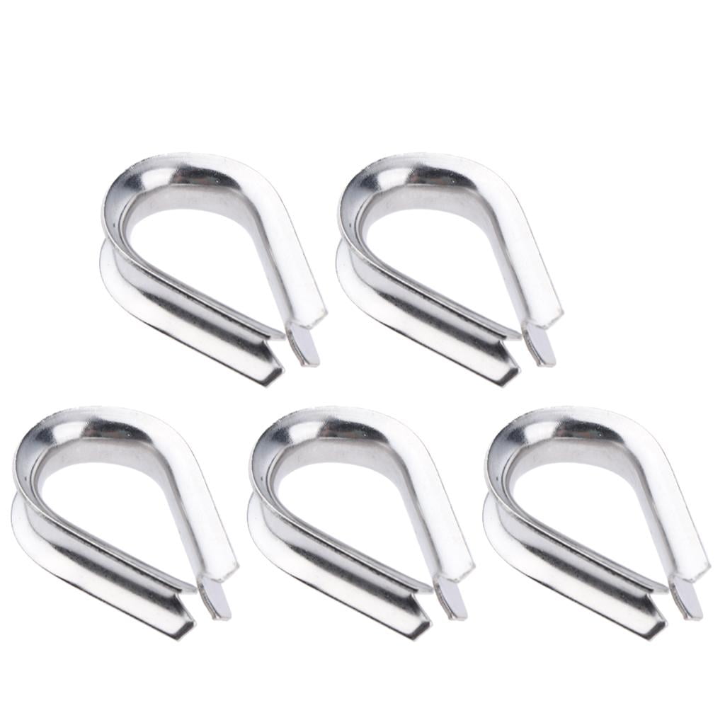 funtasica M8 304 Stainless Steel 5/16 Diameter Wire Rope Cable Thimbles Rigging Set of 5
