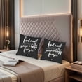 thumbnail image 2 of Set of 2 Decorative Throw Pillow Covers 18x18in - Modern Black Background with Playful White Text & Orange Accents for Couch Bed Car, 2 of 8
