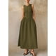thumbnail image 4 of Vestido PRETTYGARDEN 2025 Verano Maxi sin Mangas Verde Militar XXL, 4 of 8