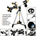 thumbnail image 3 of Telescope-Telescope for Adults High Powered Professional 70mm Aperture 400mm Refractor Telescopes for Astronomy Beginers FMC Lens with Tripod Adapter Carry Bag, 3 of 9