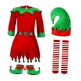thumbnail image 2 of Disfraz de ,Disfraz de Navidad Disfraces de Halloween para mujer,Disfraz conjunto de ropa Traje de Navidad Cosplay,Sombrero de fiesta Medias altas a rayas Vestido de noche,Medias con, 2 of 8