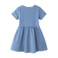 thumbnail image 2 of AJIWYH Robe Fille Robe d'Été Motif Broderie Rayures Arc-en-Ciel Robe Petite Fille Robe Princesse Enfant Bleue, 4-5 Ans, 2 of 8