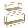 thumbnail image 3 of Kate and Laurel Emerline Modern Glam Wall Shelf Set, Set of 2, Gold, Living Room Wall Shelves, 3 of 8