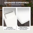 thumbnail image 5 of 2 Reclining Chaise Lounge Chairs with Cushion Pillow Headrest Armrests and Wheels Cream Outdoor Rolling Chairs, 5 of 7