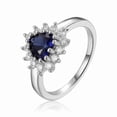 thumbnail image 3 of Blue Sapphire Halo Heart Ring, 3 of 9