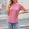 thumbnail image 2 of Icvfdpl Womens Tshirt Slim Fit Short Sleeve With Button Design Striped Pattern Top Casual Wear Dailywear Soft L, 2 of 5