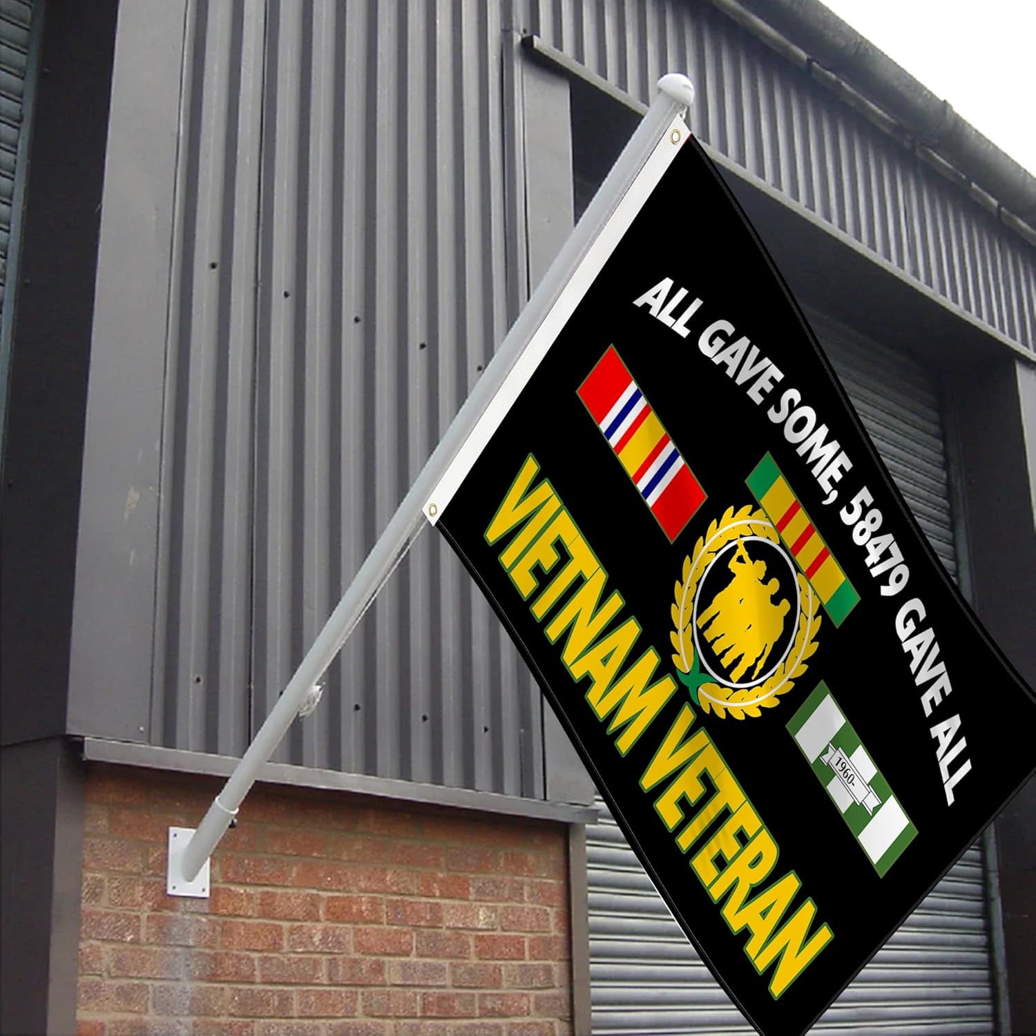 Lanola 3ply Vietnam Veteran Flag All Gave Some Gave All Flags 3x5 Ft Double Layers Heavy Duty Durable Large Flag Banner Outdoor Indoor Decorations with 2 Brass Grommets