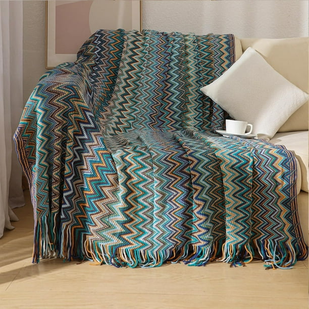 Manta para Sofá ,Cobija Punto con Borlas 172X127CM,Throw Blanket cálida,Que no Hace Bolitas,para Cobija Decoración Pie de Cama y sofás y campamentos al Aire Libre,picnics. (Rojo)