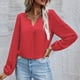 thumbnail image 2 of Tops de Mujer Camisas de Manga Larga Otoño Satén Socket V-Cuello Blusas de Viaje de Color Sólido Camisa Odeerbi ODB149921, 2 of 8