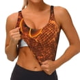 thumbnail image 3 of Balery Tennis Racket In Fire Pattern Racerback Sports Bras for Women - Padded Seamless High Impact Support for Yoga Gym Workout Fitness-Large, 3 of 8