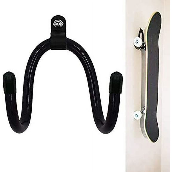 Skateboard Wall Hanger Wall Storage Display Skateboard Wall Rack Wall Mount - Store Horizontally or Vertically/Adjustable Size - Hold up to 20 KG. (40LBS) - W/Hardware - No Board Included