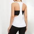 thumbnail image 2 of Workout Tank Tops Woman Loose Fit Sleeveless Backless Yoga Running Exercise Gym Vest White Basic Fitted Summer Clothes XL, 2 of 7