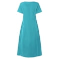 thumbnail image 5 of Dresses for Women, Women's A-Line Midi Dress, Short Sleeve Round Neck Button Front Casual Work Dress with Pockets for Summer, 5 of 6