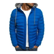 Angle View: Men's Lightweight Water Resistant Zip up Hooded Puffer Jacket