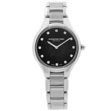 Raymond Weil Noemia Steel Black Diamonds Dial Quartz Ladies Watch 5132-ST-20081