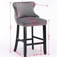 thumbnail image 4 of Velvet Upholstered With Button Decoration, Nailhead Trim & Wooden Legs, Gray Of 2 - Sw1824gy, Comfy Bar Chairs Accents, Legs And Trim, 2, Leisure Chair Collection, 4 of 6