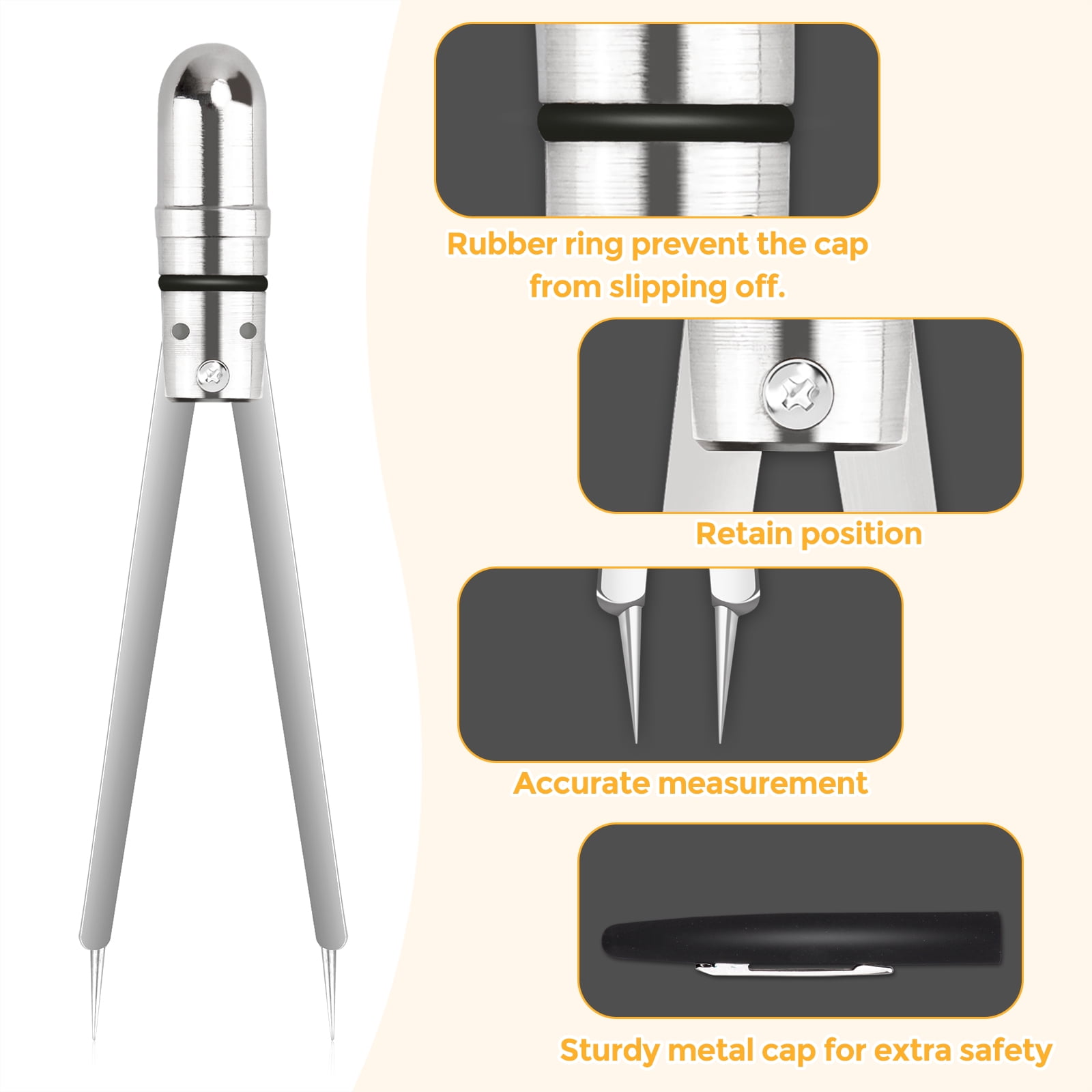 Eztrain EKG Caliper Pen, ECG Calipers for Nurses, Black EKG Caliper Cardiology, Electrocardiogram Measuring Tool