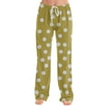 thumbnail image 4 of SwiftWear Women's Plus-Size Dots Printed Lounge Pants with Elastic Drawstring Waist, Soft Comfortable Sleepwear Loose-Fit Wide Leg Home Pajama Bottoms S-3XL, 4 of 6