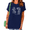 Navy Blue, variant on UNISHE Women's Retro Script Graphic Short Sleeve T-Shirts White Bold Lettering Tops