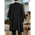 thumbnail image 6 of INCERUN Men's Simple Hooded Cape Solid Color Long Sleeve Cardigan Kimonos, 6 of 6
