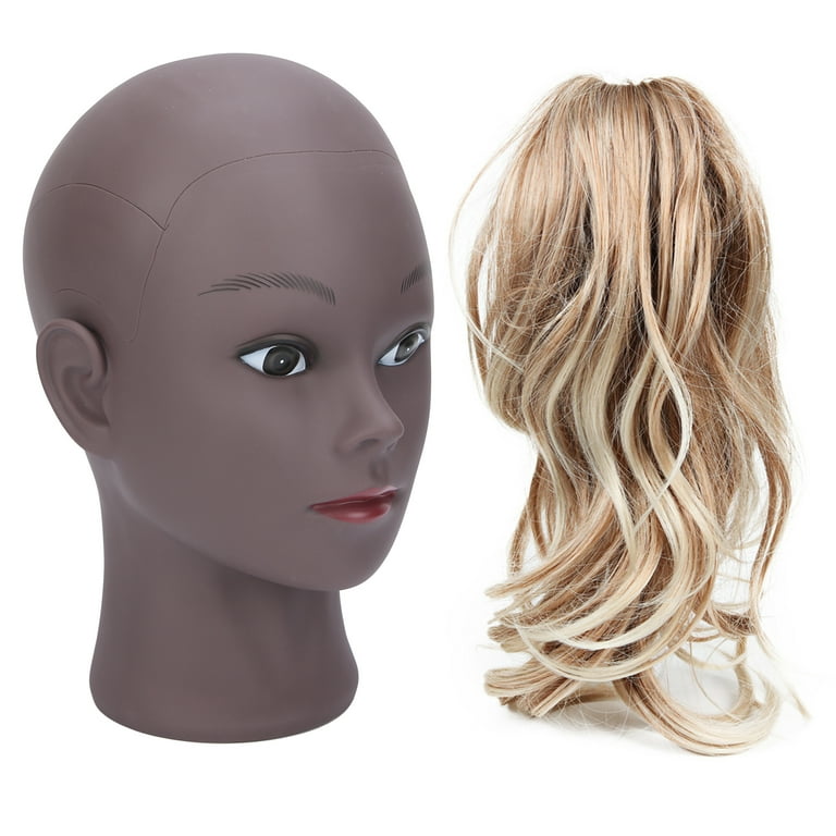 Bald Mannequin Head Stand Soft PVC Female Cosmetology Manikin Head