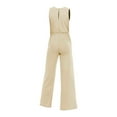 thumbnail image 4 of Summer Button Lace Up Overalls Women Short Sleeve Light Rip Jumpsuit Short Straight Jumpsuit Loose Rompers for Women Long Sleeve Bodysuit Women Sexy Birthday Outfits for Women, 4 of 9
