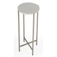 thumbnail image 1 of Nigella Table d'Appoint en Marbre Blanc et Pieds Croisés Argentés, 1 of 8