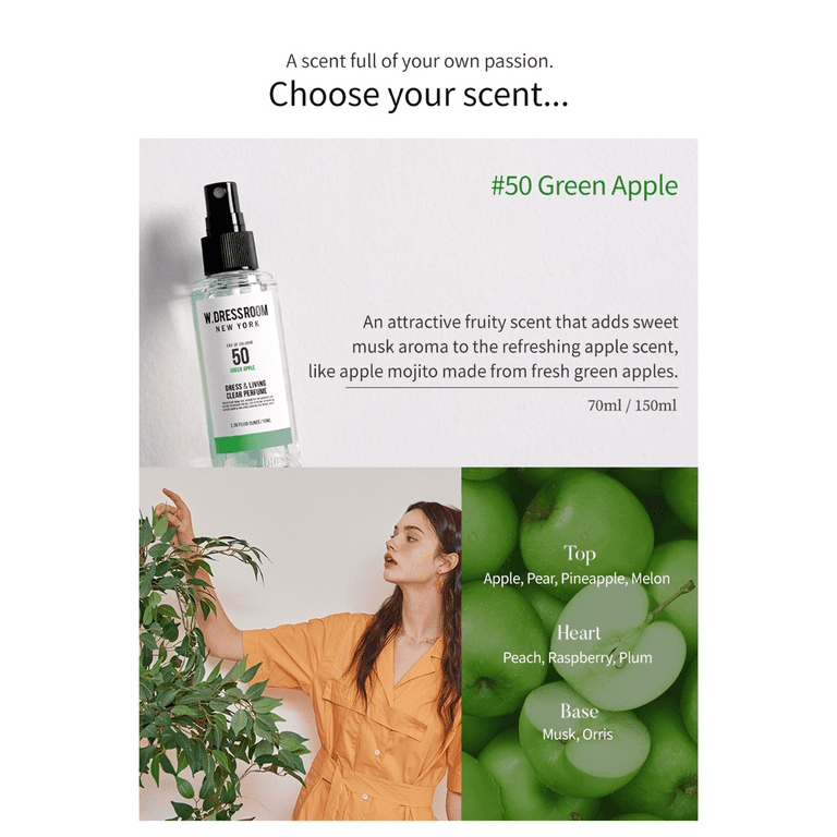 W.Dressroom No.50 Green Apple Dress & Living Clear Perfume (5.28 oz)