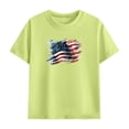 thumbnail image 4 of ITSAME 4th of July Girls Outfit Sets American Flag Print Cotton T-Shirt and Shorts Casual Clothes 2-Piece Green Size 11, 4 of 9