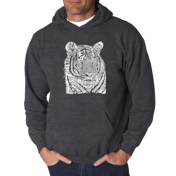 LA Pop Art Men's Word Art Hooded Sweatshirt - Big Cats