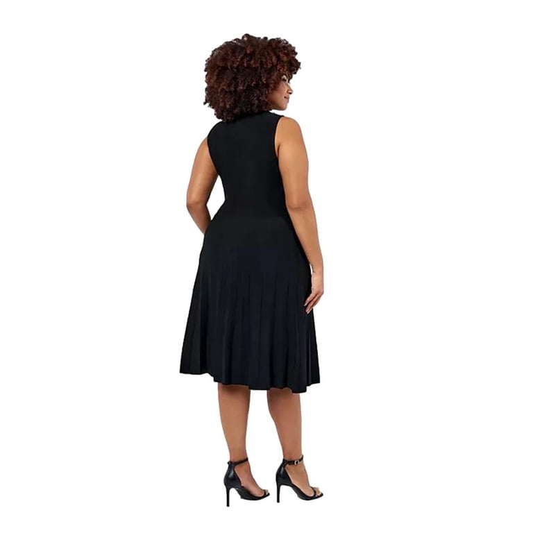 Edited by Remi Bader Women's Pleated Dress in Black Size 3X - Walmart.com
