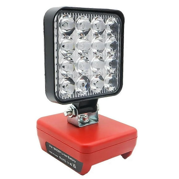 16 LED Work Light Spotlights Outdoor Work Fishing Handheld Emergency Tool Light for Milwaukee 18V Li