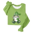thumbnail image 5 of St. Patrick's Day Hoodie for Women Graphic Gnome Shamrock Print Crewneck Long Sleeve Soft Warm Fleece Lining Festive Holiday Gift Pullover, 5 of 5