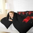 thumbnail image 4 of jejeloiu Ribbon Bow Tie Twin Comforter Sets,Red Black Bedding Set For Girl Teens Reversible 2-Piece, 4 of 8