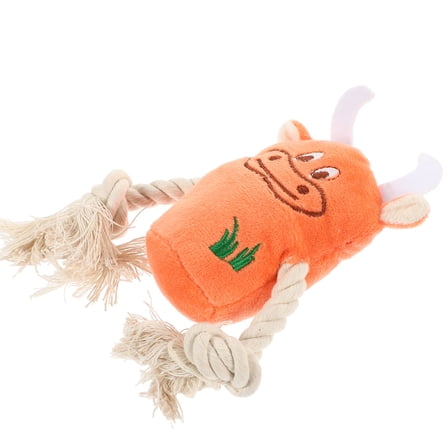 DECOMELODY Stuffed Animal Dog Toy Plush Orange 1Set 9.1X4.9X1.6In For Dog Owners