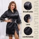 thumbnail image 4 of Pijamas de seda de hielo para mujer, ropa de dormir, camisones, rojo, negro, L XL, encaje suave, cómodo, informal, Color puro, 4 of 4