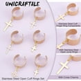 thumbnail image 6 of Charm Rings Stainless Steel Ring Star Heart Moon Pendants Ring Adjustable Rings Women's Ring Golden Open Cuff Finger Ring Components Jewelry Gifts for Anniversary, 6 of 9