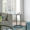 thumbnail image 2 of RiteSune Round C Shaped Side Table, Couch Side Tables That Slide Under, Coffee End Table with Faux Marble Top for Living Room, Balcony, Bedroom (Black Metal Frame), 2 of 15