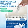 thumbnail image 5 of LotFancy Gauze Bandage Roll, 20 Pack Gauze Wrap with Medical Tape, 4 in x4 Yards, 5 of 8