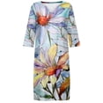 thumbnail image 4 of SMihono Robe Bohème d'Été pour Femmes Grande Taille Mode pour Femmes Col en V Manches Mi-Longues Robe Chandail Imprimée, 4 of 4