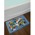 thumbnail image 2 of Indie Bath Mat, Group of Funky Monsters Society Different Expressions Abstract Groovy Doodle Style, Non-Slip Plush Mat Bathroom Kitchen Laundry Room Decor, 29.5 X 17.5 Inches, Multicolor, Ambesonne, 2 of 2