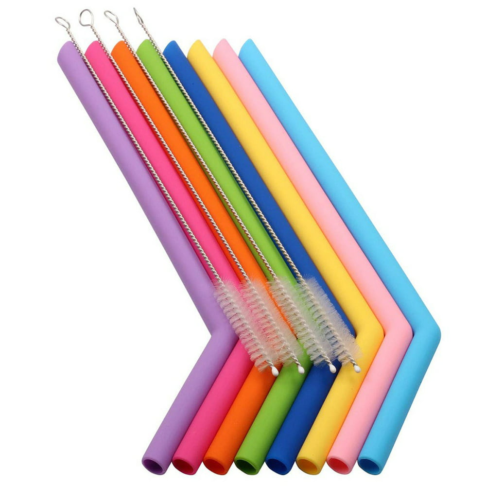 Reusable Silicone Drinking Straws Extra long Flexible Straws With ...