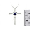 thumbnail image 4 of RYLOS Matching Jewelry Sterling Silver Claddagh Ring & Cross Necklace. Heart Gemstone & Diamonds, 6MM Sapphire September Birthstone; Size 10, 4 of 9
