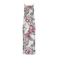 thumbnail image 5 of yoeyez Plus Size Jumpsuits for Women,Womens Flower Printed Long Rompers Sleeveless Adjustable Straps Backless Playsuits Overalls With Pockets Multicolor,3XL, 5 of 5