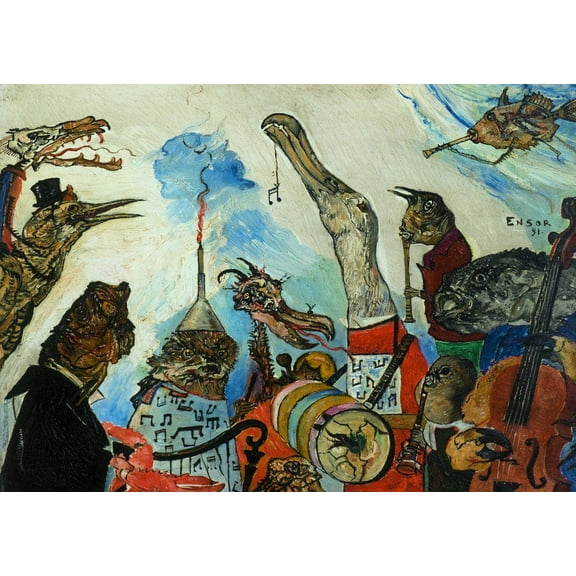 16"x11" Fine Art Quality Poster: ghostcapital James Ensor The Frightful Musicians