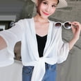 thumbnail image 2 of ENJOYW Blouse Ouverte pour Femmes Manches 3/4 Anti-UV Blouse Transparente Cardigan Fin Polyester, 2 of 7