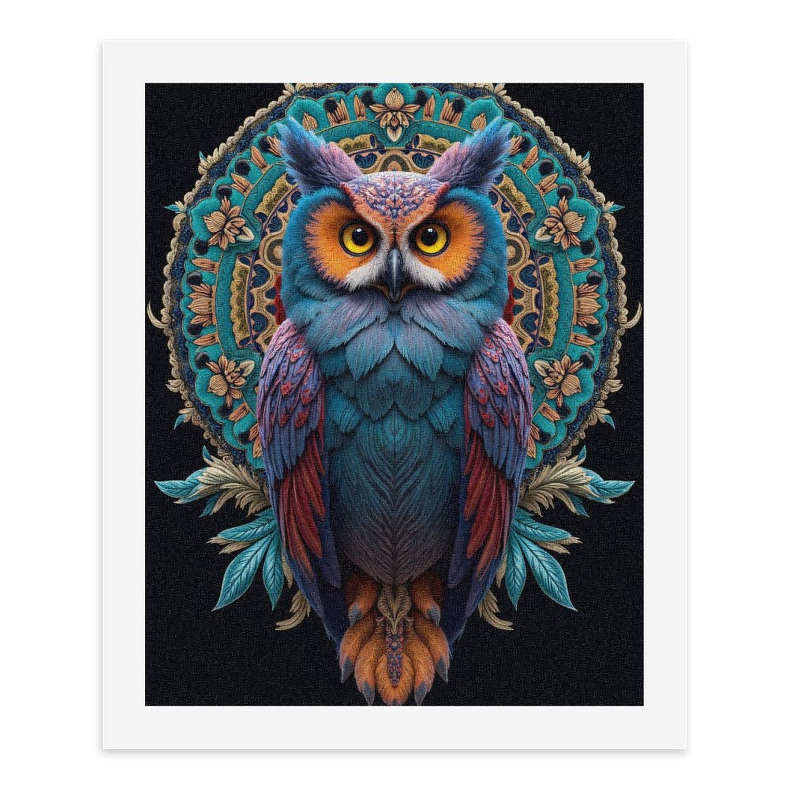 Paint By Numbers Kit for Adults Beginner - Colorful Owl Mandala Art Design DIY Canvas Painting Kits for Adults, Frameless Paint By Number for Adults for Home Wall Decor 16x20 Inch