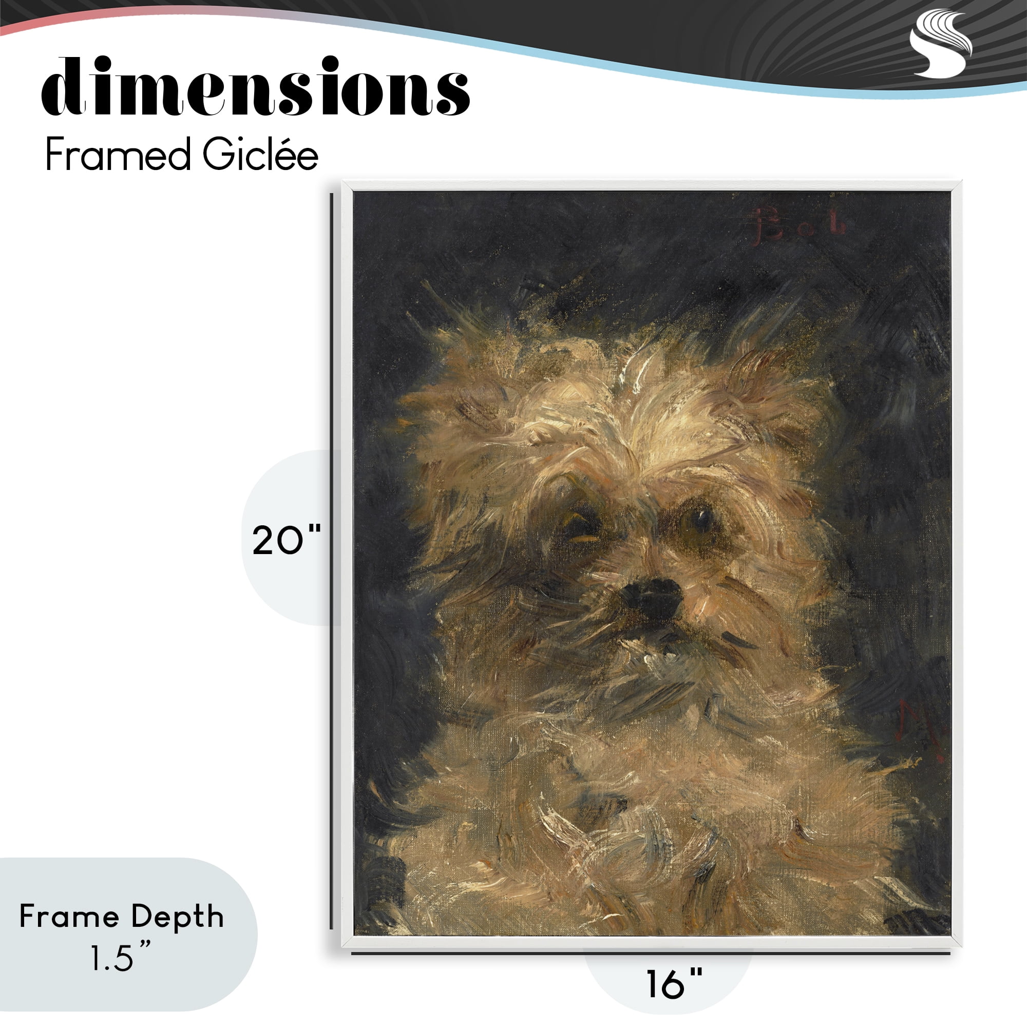 Stupell Industries Edouard Manet Dog Portrait White Framed Giclee Art, design by Lil' Rue