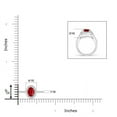 thumbnail image 6 of ANGARA Natural Classic Oval Ruby Halo Engagement Ring with Diamond Accents in 14K White Gold for Women (Size-5x3mm) | July Birthstone, Anniversary, Jewelry Gift for Women | Natural Ruby Ring, 6 of 11